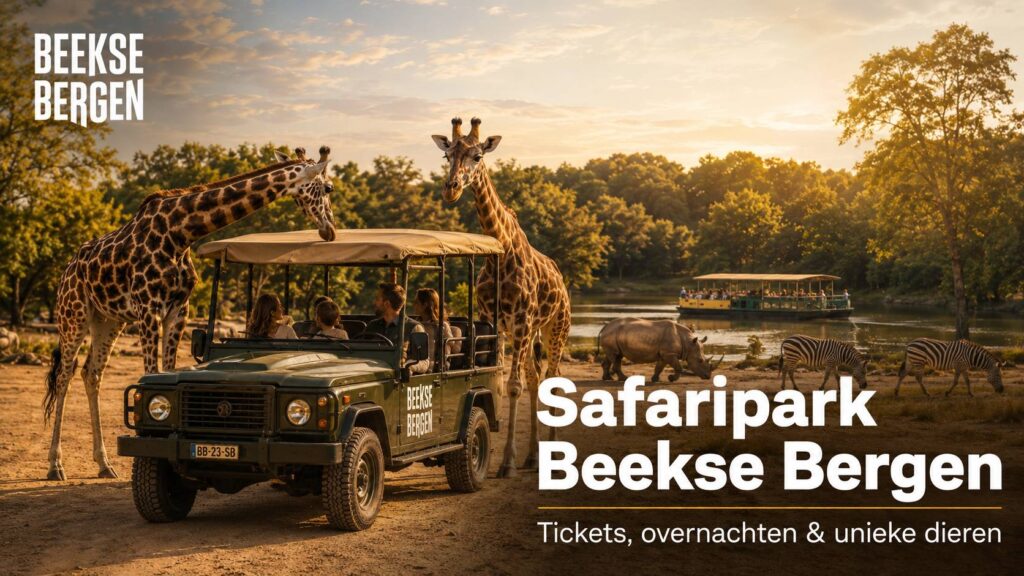 afaripark Beekse Bergen met giraffen, safariwagen, zebra’s, neushoorn en safariboot